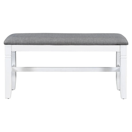 6-Piece Farmhouse Solid Wood Dining Table Set With Upholstered Bench - Omega Lifestyles