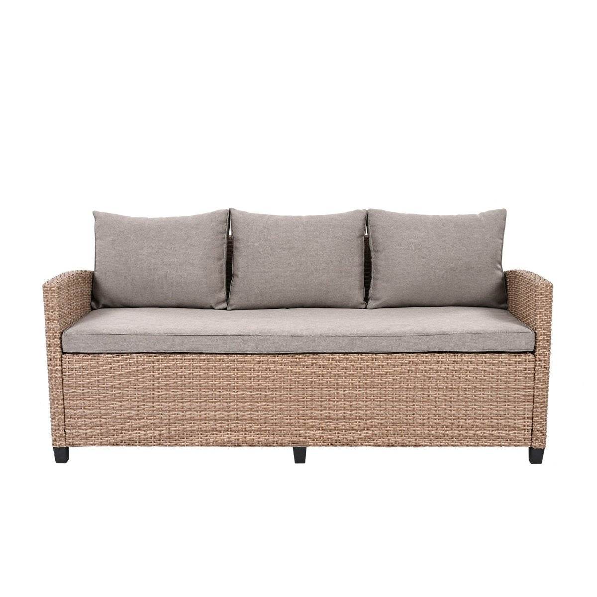 6-Piece Outdoor PE Rattan Patio Furniture Set With Cushions - Omega Lifestyles