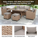 6-Piece Outdoor PE Rattan Patio Furniture Set With Cushions - Omega Lifestyles