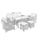 6-Piece Outdoor PE Rattan Patio Furniture Set With Cushions - Omega Lifestyles