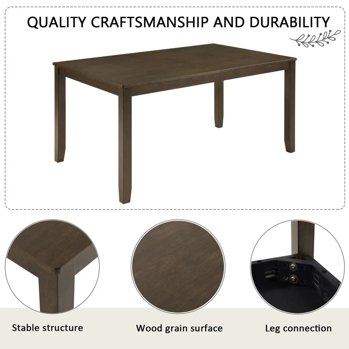 6-Piece Rustic Wooden Dining Table Set With Bench And Chairs - Omega Lifestyles