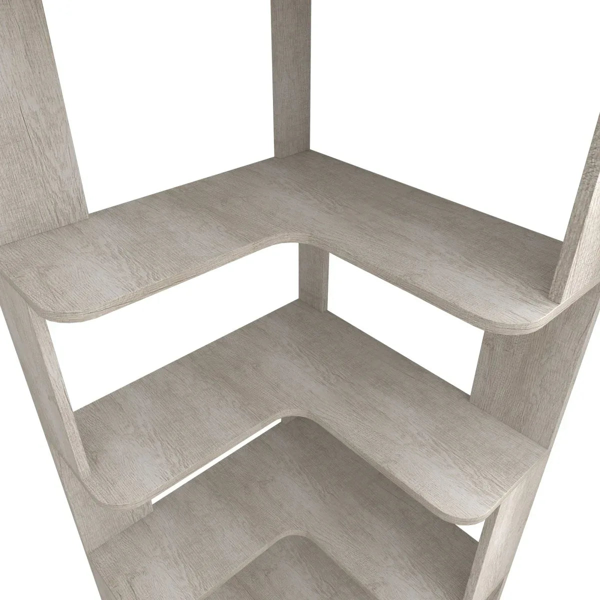 6-Tier L-Shaped Corner Bookshelf Engineered Wood Gray - Omega Lifestyles