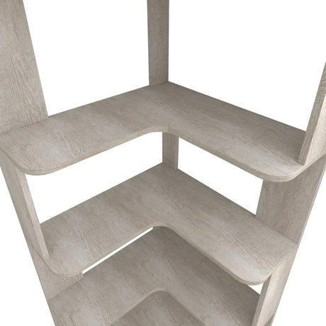6-Tier L-Shaped Corner Bookshelf Engineered Wood Gray - Omega Lifestyles