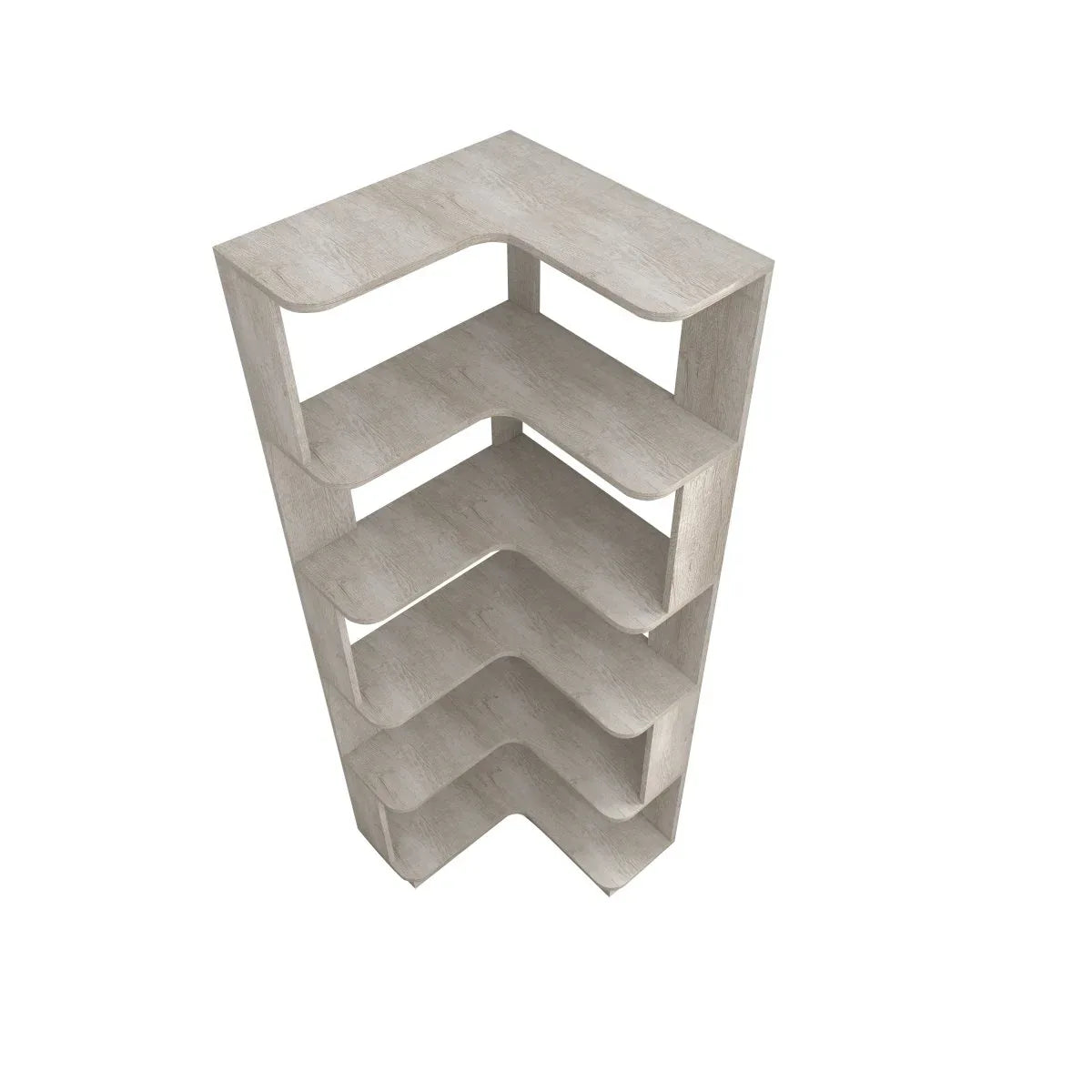 6-Tier L-Shaped Corner Bookshelf Engineered Wood Gray - Omega Lifestyles