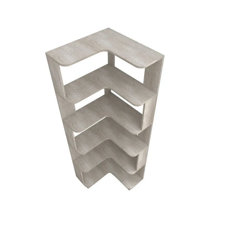 6-Tier L-Shaped Corner Bookshelf Engineered Wood Gray - Omega Lifestyles