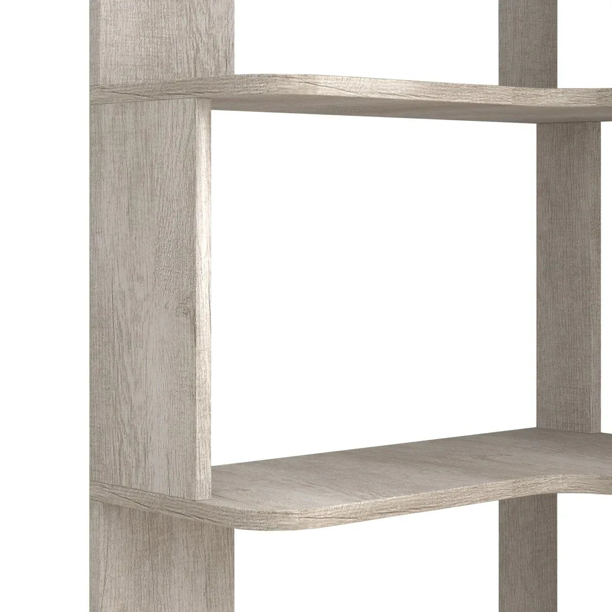 6-Tier L-Shaped Corner Bookshelf Engineered Wood Gray - Omega Lifestyles