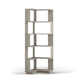 6-Tier L-Shaped Corner Bookshelf Engineered Wood Gray - Omega Lifestyles