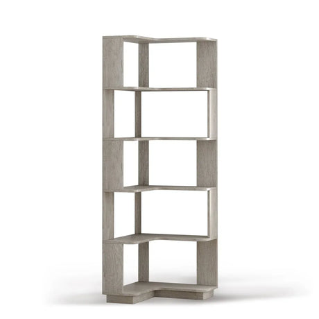 6-Tier L-Shaped Corner Bookshelf Engineered Wood Gray - Omega Lifestyles