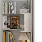 6-Tier L-Shaped Corner Bookshelf Engineered Wood Gray - Omega Lifestyles