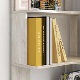 6-Tier L-Shaped Corner Bookshelf Engineered Wood Gray - Omega Lifestyles
