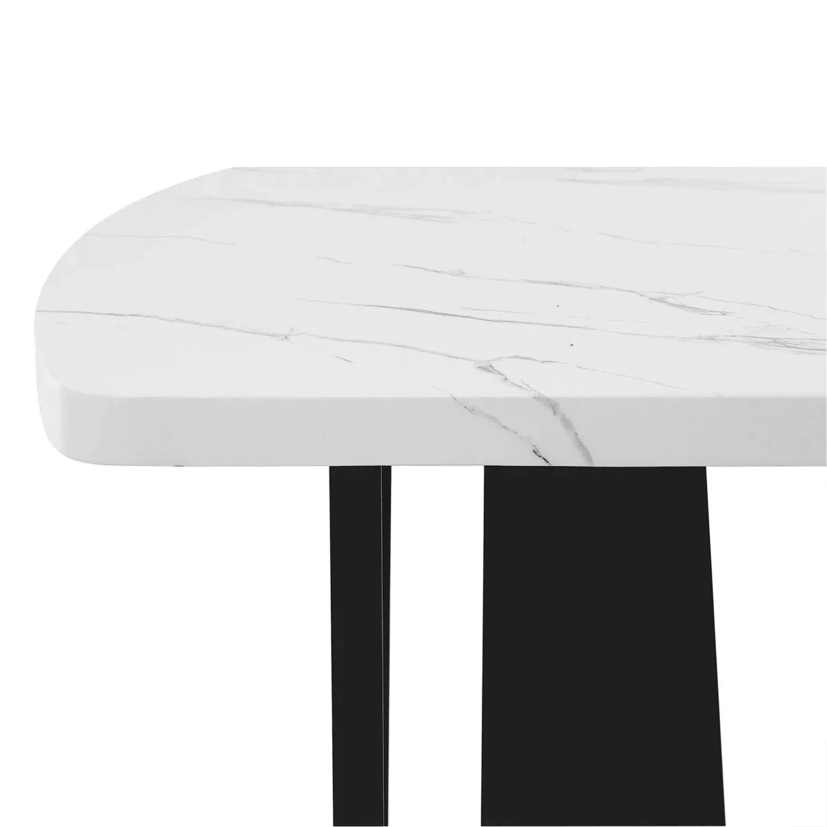 63-Inch Modern Faux Marble Rectangular Dining Table - Omega Lifestyles