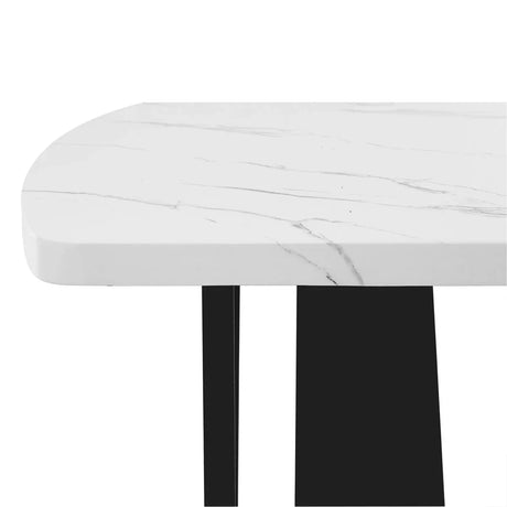 63-Inch Modern Faux Marble Rectangular Dining Table - Omega Lifestyles