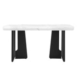 63-Inch Modern Faux Marble Rectangular Dining Table - Omega Lifestyles
