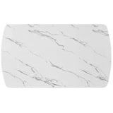 63-Inch Modern Faux Marble Rectangular Dining Table - Omega Lifestyles