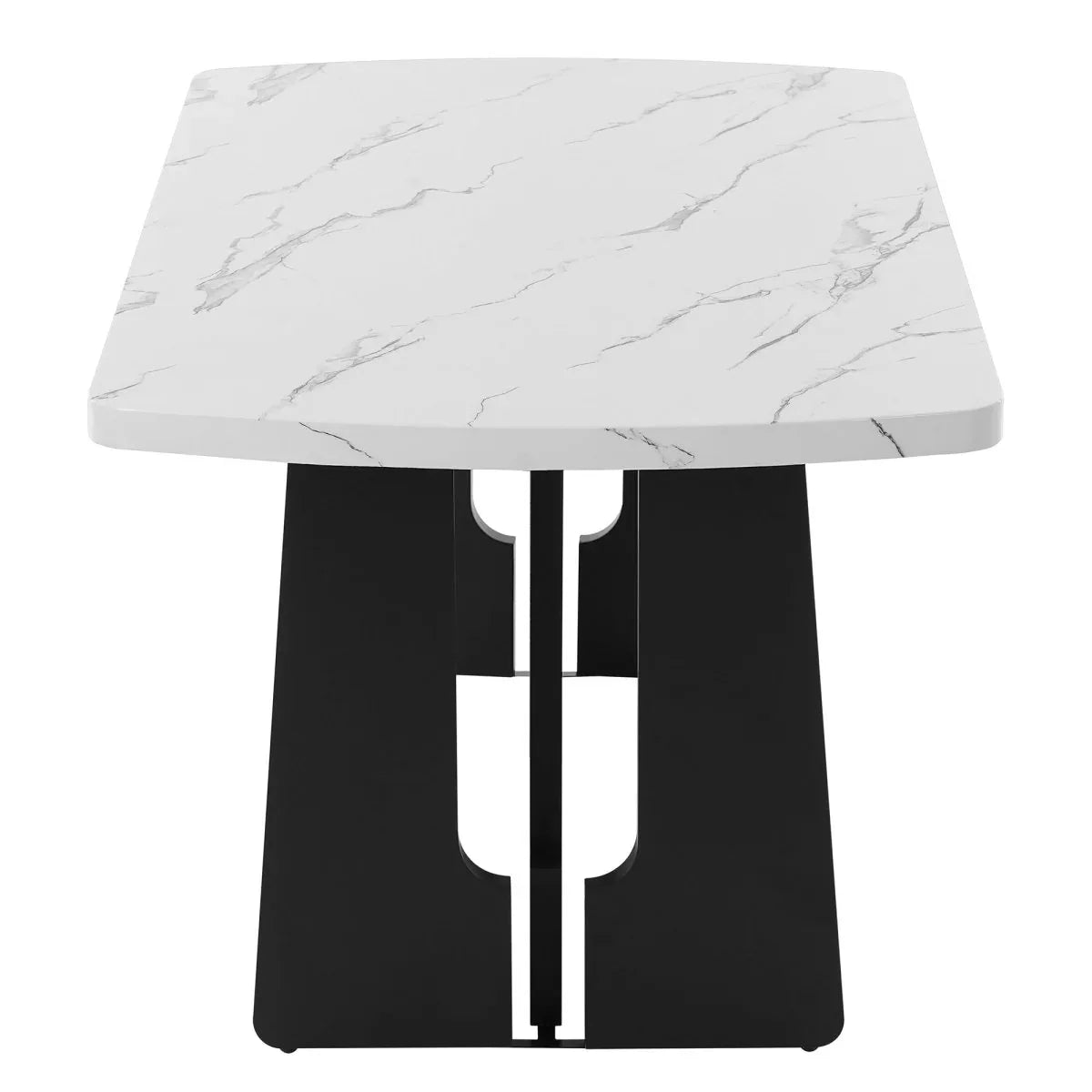 63-Inch Modern Faux Marble Rectangular Dining Table - Omega Lifestyles