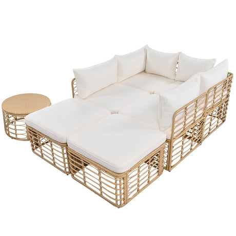 7-Piece All-Weather Wicker Outdoor Patio Sofa Set - Sleep Galleria