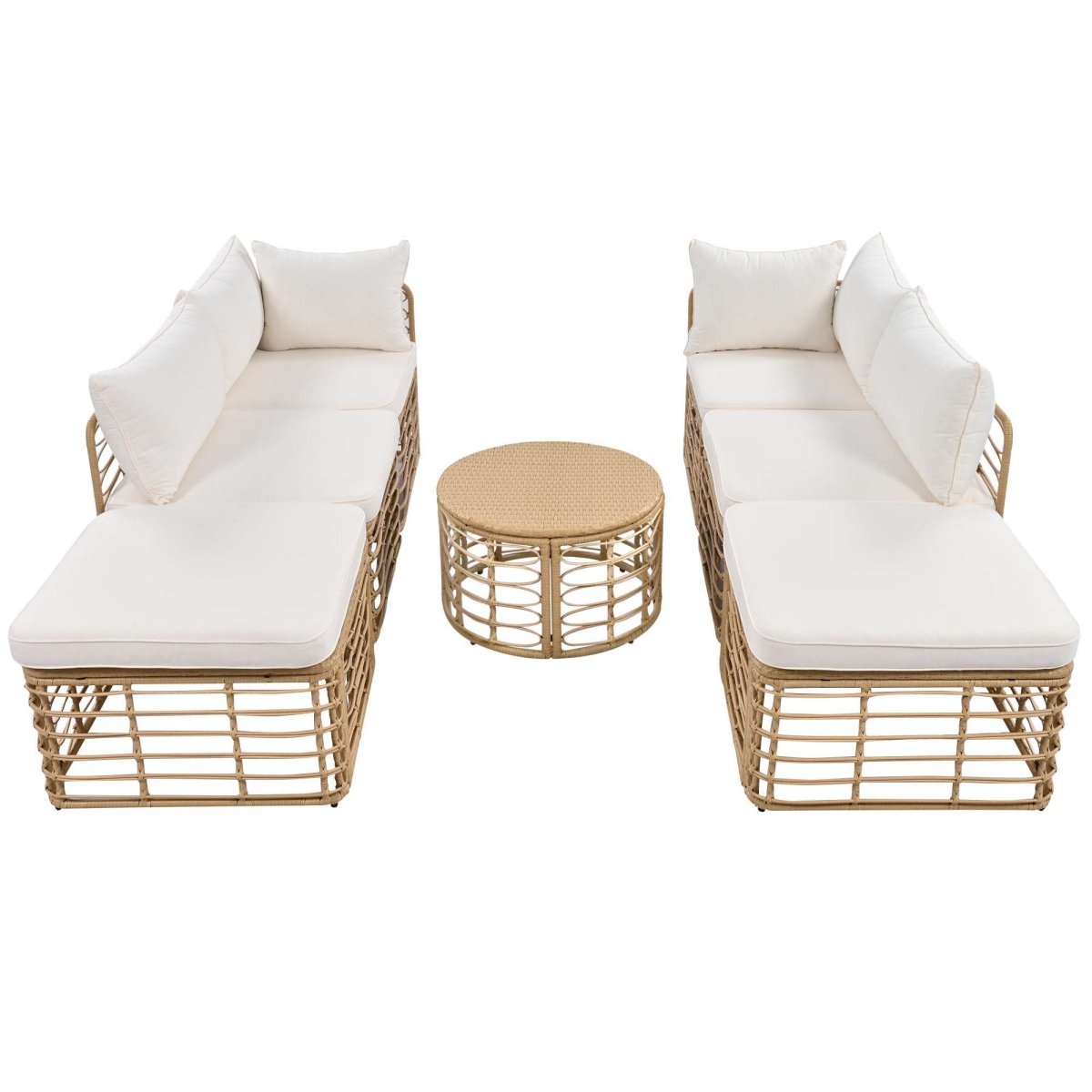 7-Piece All-Weather Wicker Outdoor Patio Sofa Set - Sleep Galleria