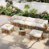 7-Piece All-Weather Wicker Outdoor Patio Sofa Set - Sleep Galleria