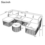 7-Piece All-Weather Wicker Outdoor Patio Sofa Set - Sleep Galleria