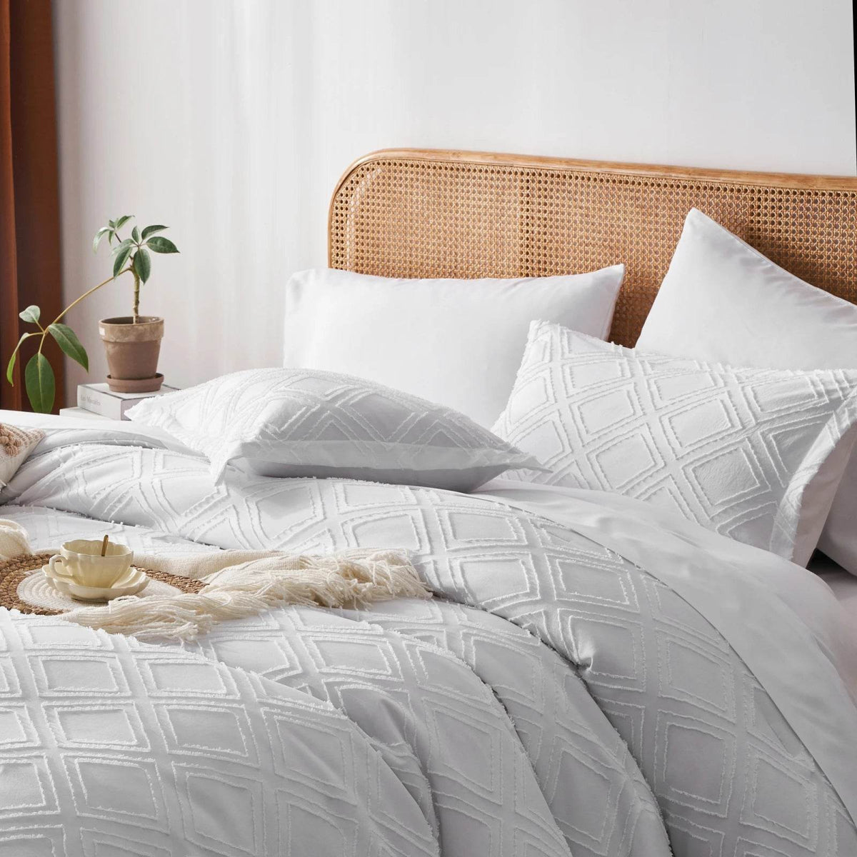 7-Piece Extra Soft Microfiber Diamond Tufted Comforter Set - Sleep Galleria