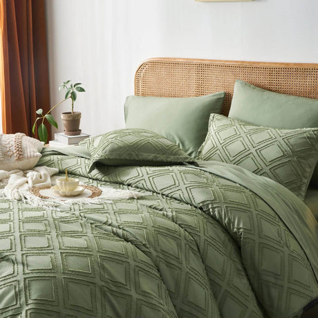7-Piece Extra Soft Microfiber Diamond Tufted Comforter Set - Sleep Galleria