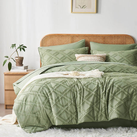 7-Piece Extra Soft Microfiber Diamond Tufted Comforter Set - Sleep Galleria