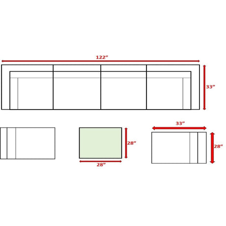 7 - Piece Modular Rattan Outdoor Conversation Set With Cushions - Driftwood - Omega Lifestyles