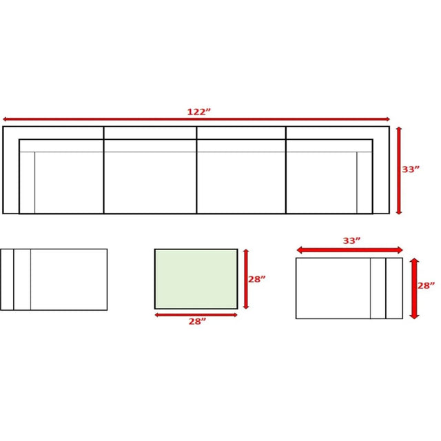 7-Piece Modular Rattan Outdoor Conversation Set With Cushions - Omega Lifestyles