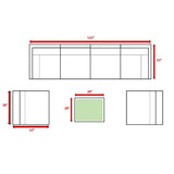 7 - Piece Weather - Resistant Brown Wicker Rattan Sectional Set - Driftwood - Omega Lifestyles