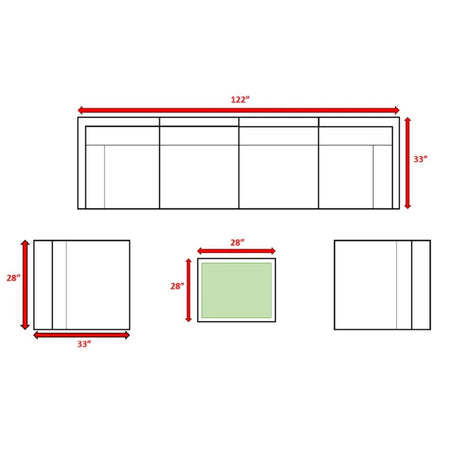 7 - Piece Weather - Resistant Brown Wicker Rattan Sectional Set - Driftwood - Omega Lifestyles