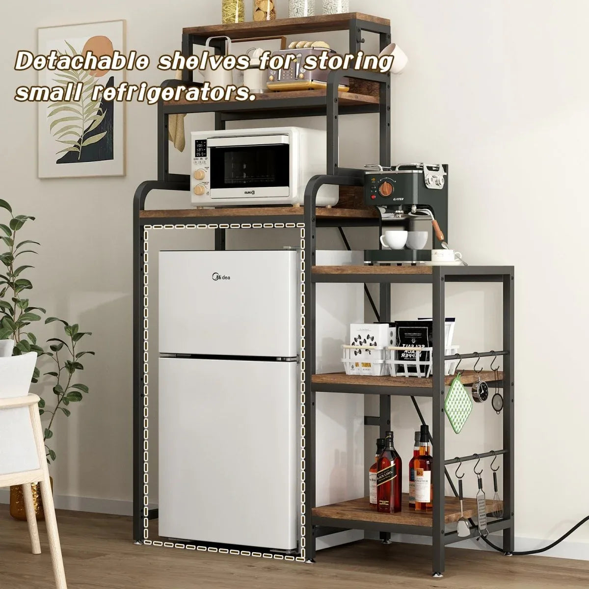 7-Tier Multifunctional Mini Fridge And Microwave Storage Rack - Omega Lifestyles
