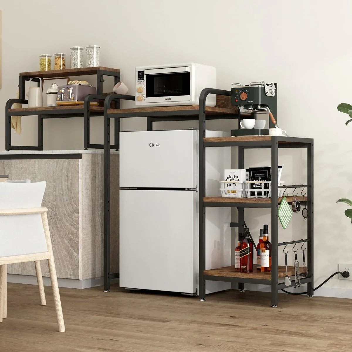 7-Tier Multifunctional Mini Fridge And Microwave Storage Rack - Omega Lifestyles