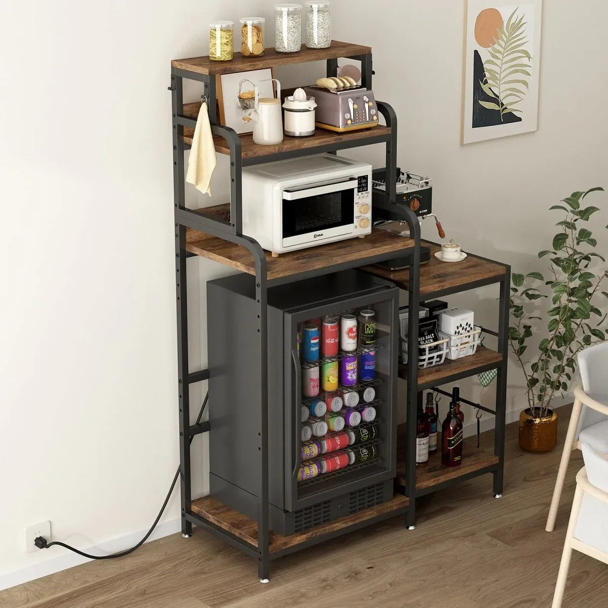 7-Tier Multifunctional Mini Fridge And Microwave Storage Rack - Omega Lifestyles