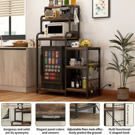 7-Tier Multifunctional Mini Fridge And Microwave Storage Rack - Omega Lifestyles