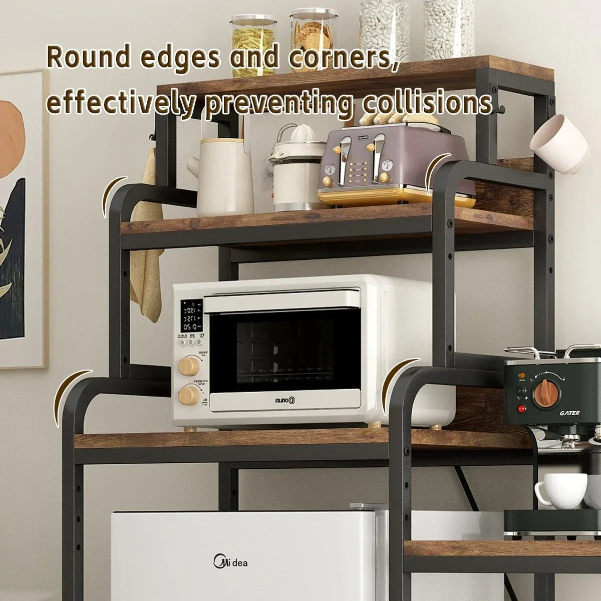 7-Tier Multifunctional Mini Fridge And Microwave Storage Rack - Omega Lifestyles