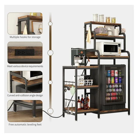 7-Tier Multifunctional Mini Fridge And Microwave Storage Rack - Omega Lifestyles