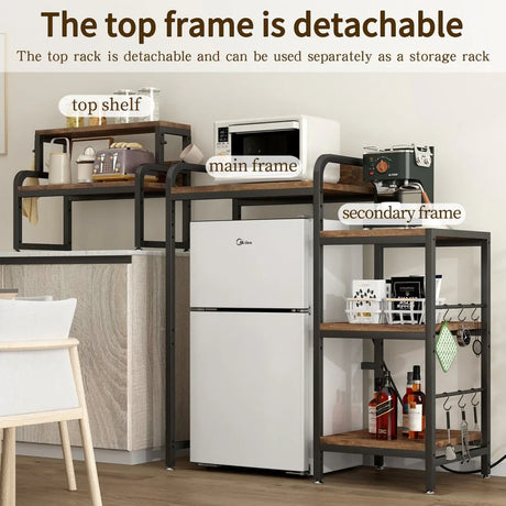 7-Tier Multifunctional Mini Fridge And Microwave Storage Rack - Omega Lifestyles