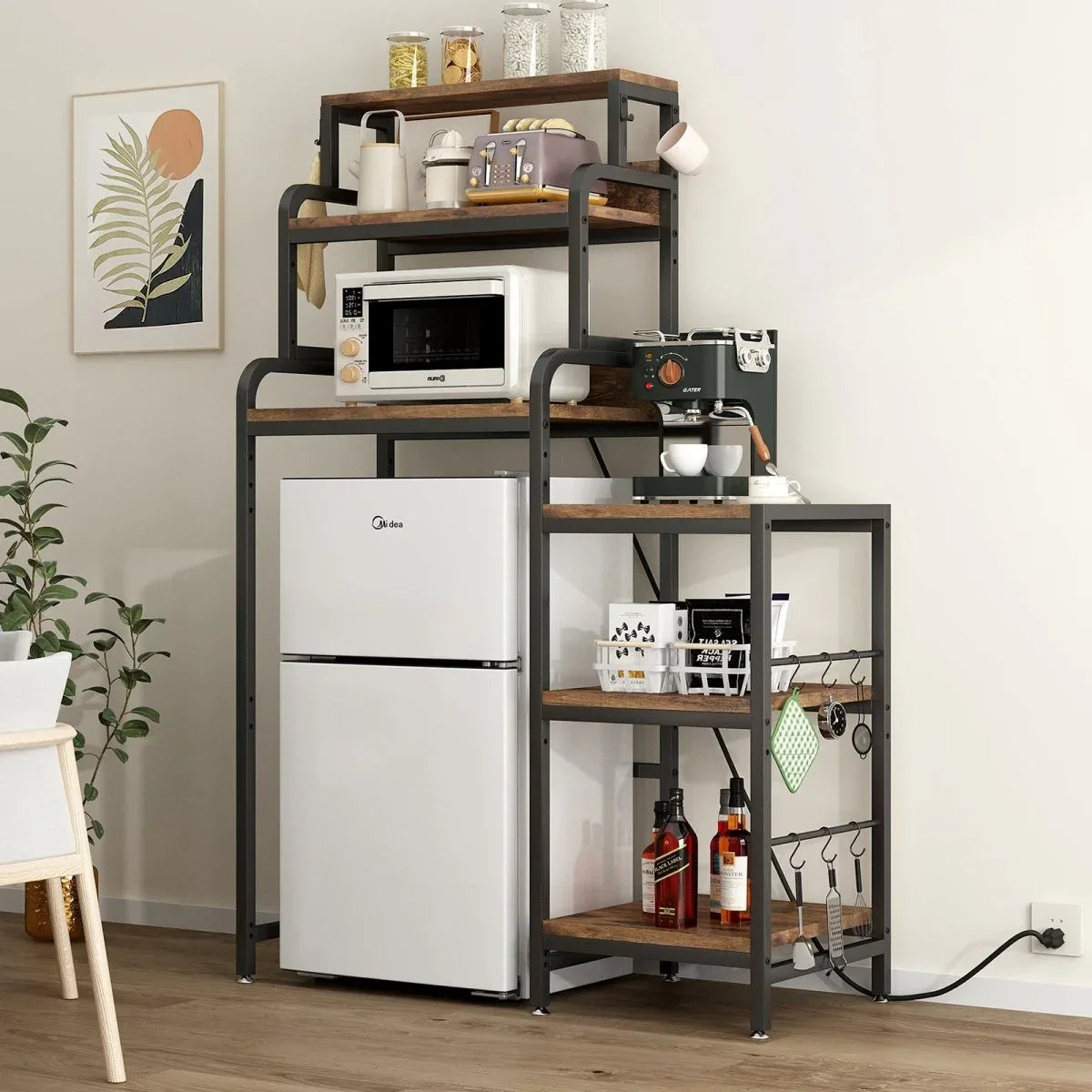 7-Tier Multifunctional Mini Fridge And Microwave Storage Rack - Omega Lifestyles