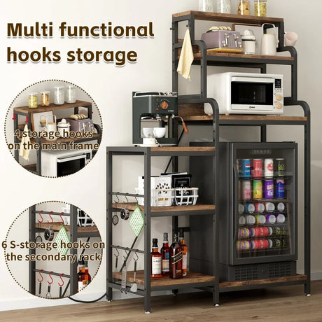 7-Tier Multifunctional Mini Fridge And Microwave Storage Rack - Omega Lifestyles