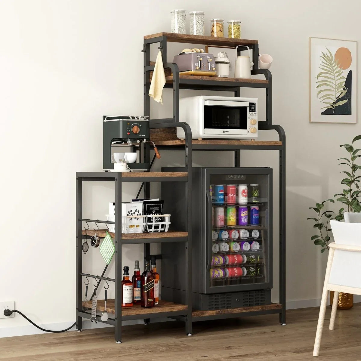 7-Tier Multifunctional Mini Fridge And Microwave Storage Rack - Omega Lifestyles