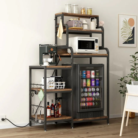 7-Tier Multifunctional Mini Fridge And Microwave Storage Rack - Omega Lifestyles