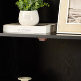 72-Inch Black MDF Storage Cabinet With 8 Doors - Omega Lifestyles