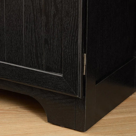 72-Inch Black MDF Storage Cabinet With 8 Doors - Omega Lifestyles