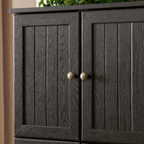 72-Inch Black MDF Storage Cabinet With 8 Doors - Omega Lifestyles