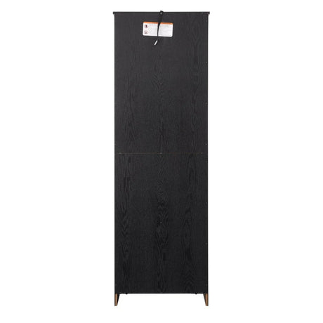 72-Inch Black MDF Storage Cabinet With 8 Doors - Omega Lifestyles