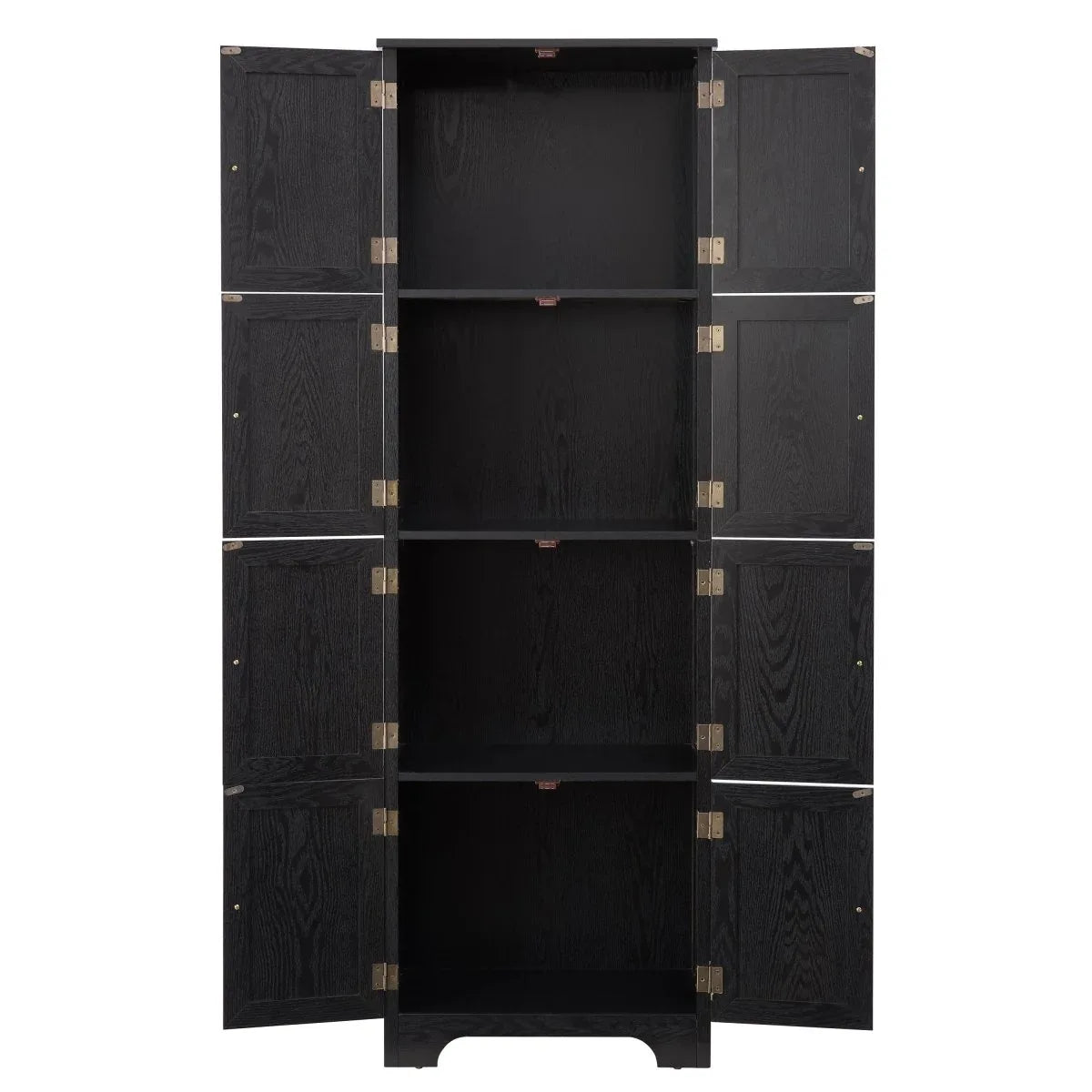 72-Inch Black MDF Storage Cabinet With 8 Doors - Omega Lifestyles