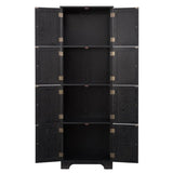 72-Inch Black MDF Storage Cabinet With 8 Doors - Omega Lifestyles