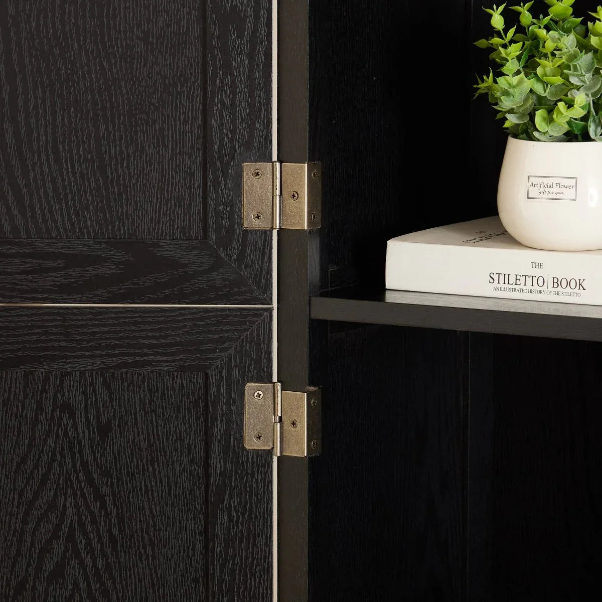 72-Inch Black MDF Storage Cabinet With 8 Doors - Omega Lifestyles