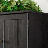 72-Inch Black MDF Storage Cabinet With 8 Doors - Omega Lifestyles