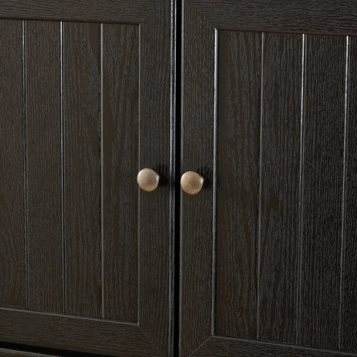 72-Inch Black MDF Storage Cabinet With 8 Doors - Omega Lifestyles